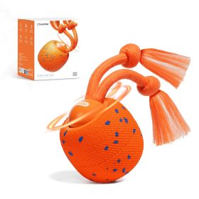 Cheerble Interactive Dog Toy, Wicked Ball Rolly, Automatic Move, E-TPU Material, Rope and Barking Sounds, for Medium to Large Dogs (Color: Orange)